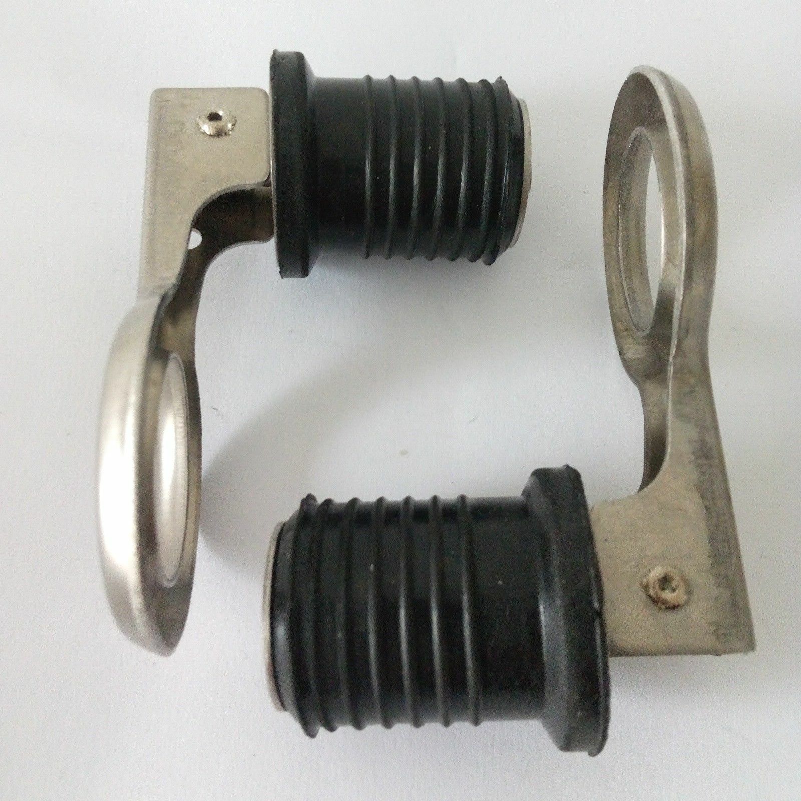 2 x 1" Drain Plug Rubber Stainless Steel Snap Flip Boat Hull Livewell Drain Plug