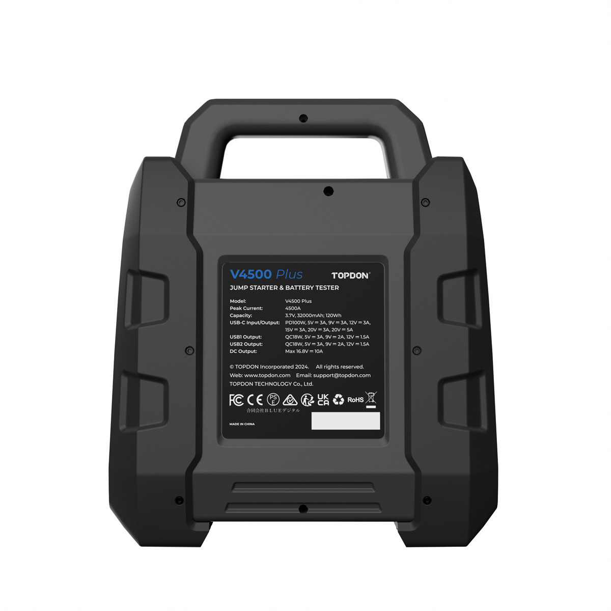 Topdon V4500 Plus 4500A Heavy-Duty Jump Starter and Smart Battery Tester