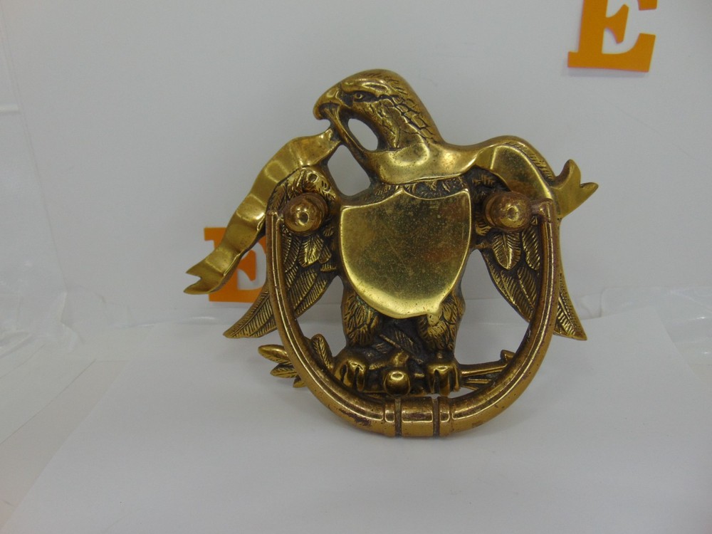 US Eagle Engravable Door Knocker Brass Vintage Large w/screws