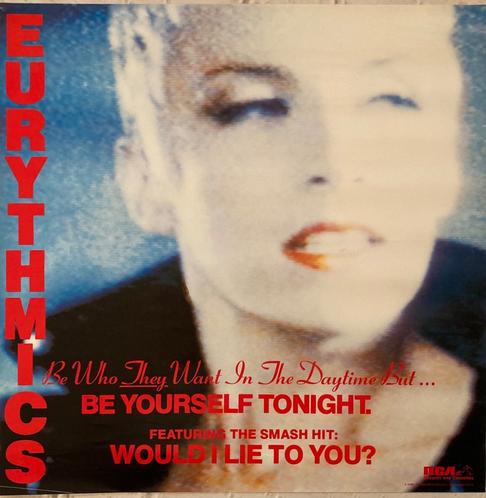 Eurythmics 1985 Promo Poster Be Yourself Tonight Annie Lennox X