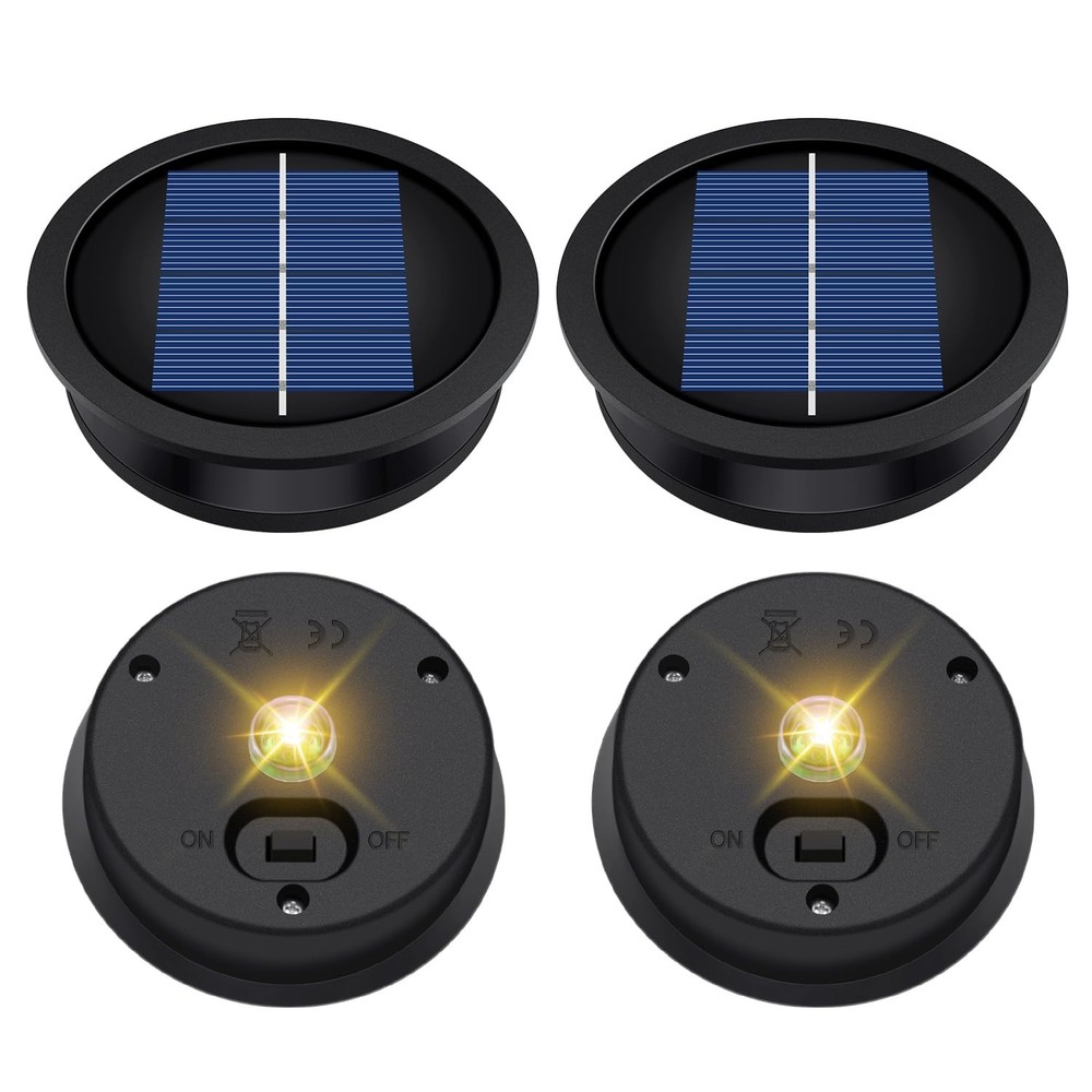 4 Pack Solar Light Replacement Top 3.23" Waterproof