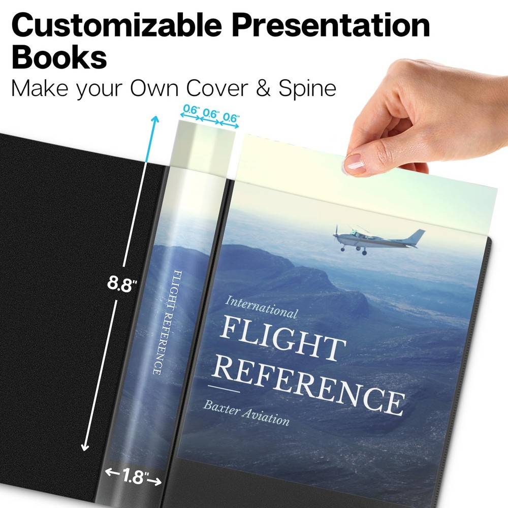 Small Presentation Book 5.5x8.5 (2-Pack, Black), 24 Pockets Display 48 Half S...
