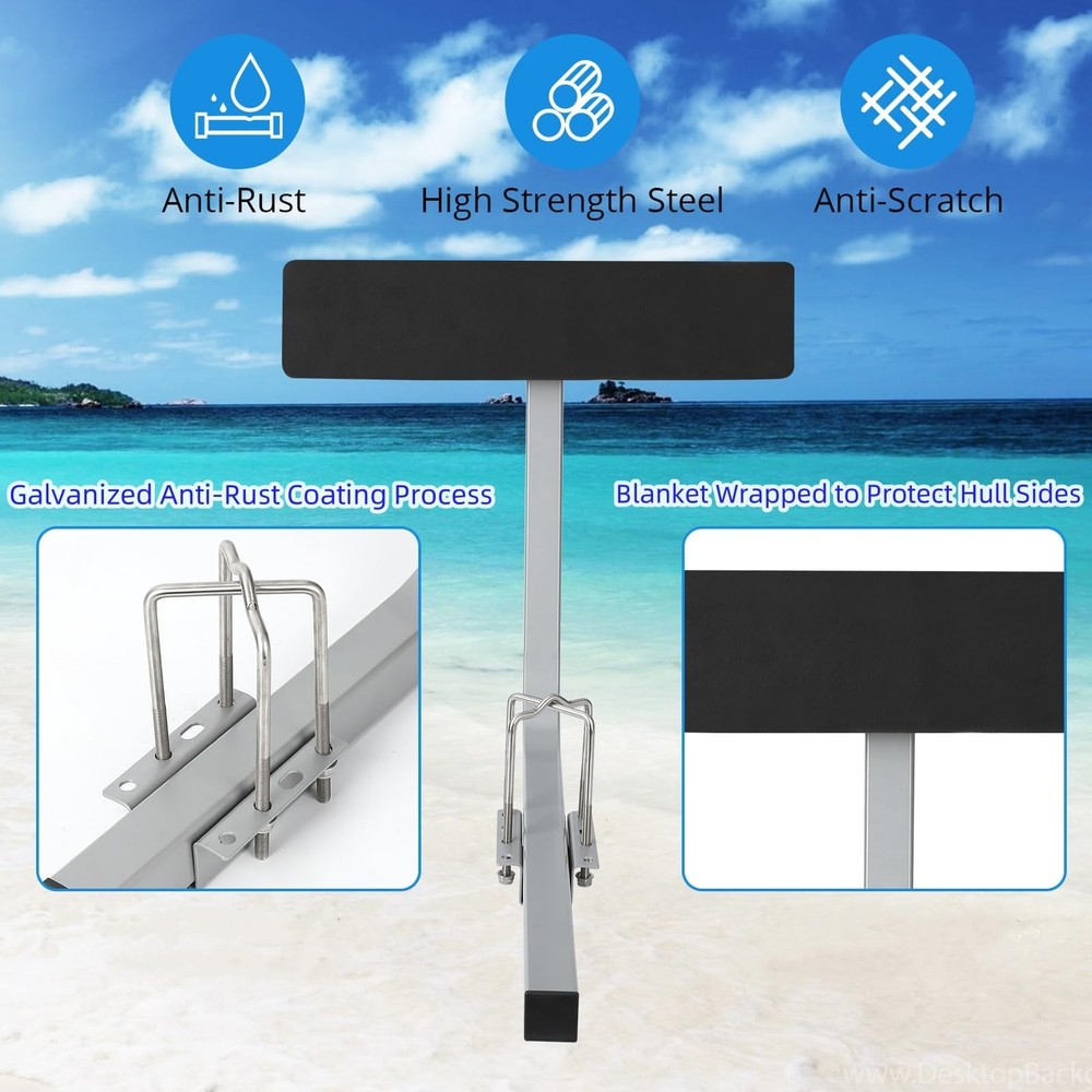 20"Carpeted Guide On Tilting Side Bunks - Boat Trailer Guide W/Frames & Hardware