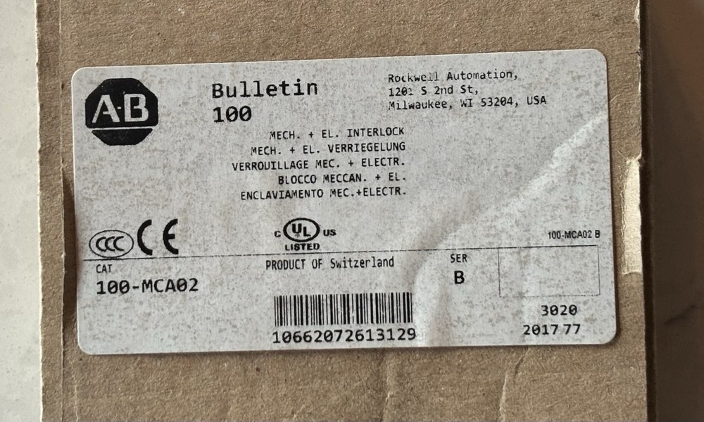 Allen Bradley 100-MCA02 | Mechanical / Electrical Interlock
