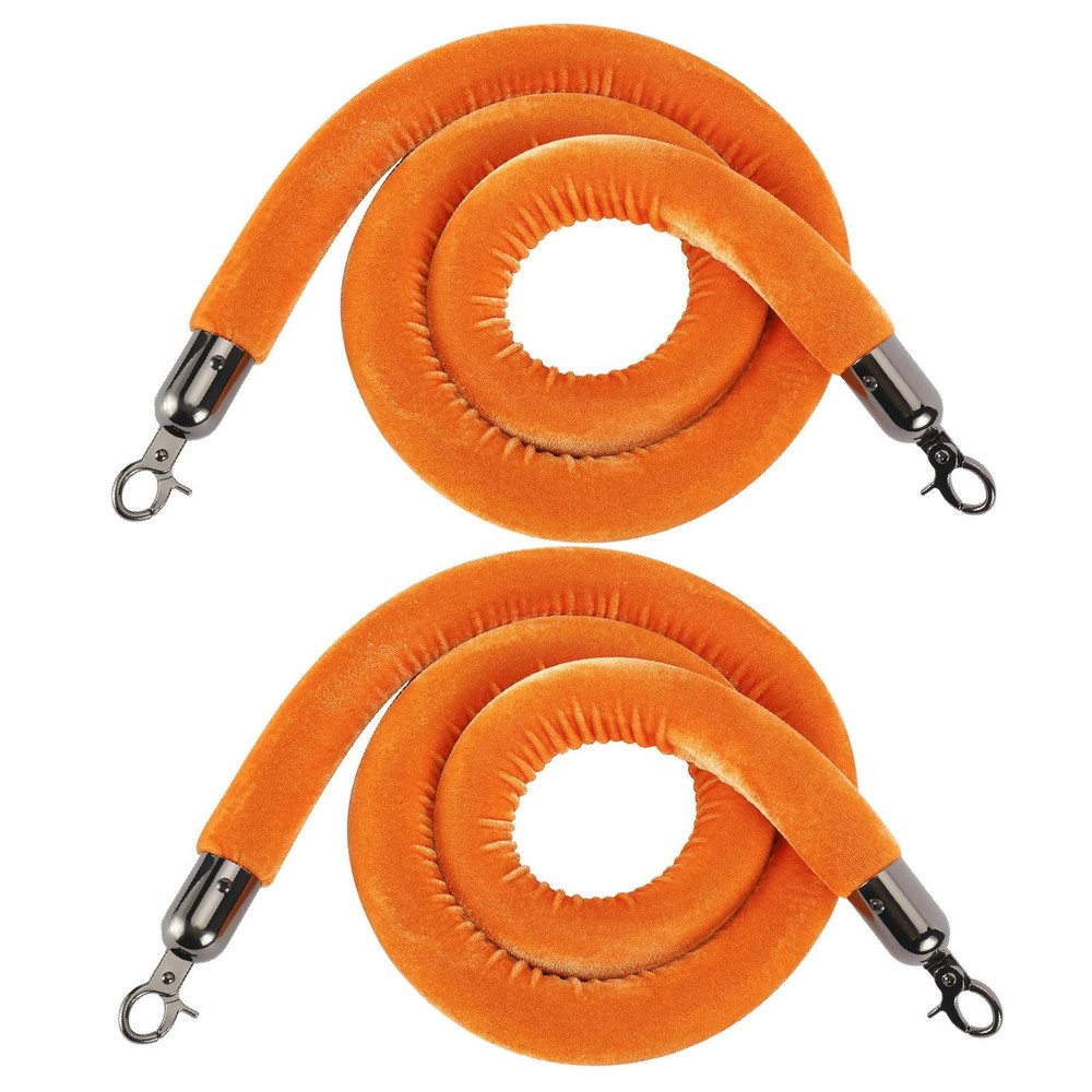 2Pack 5Ft Velvet Rope with Hooks Crowd Control Stanchion Post Queue Line Barrier