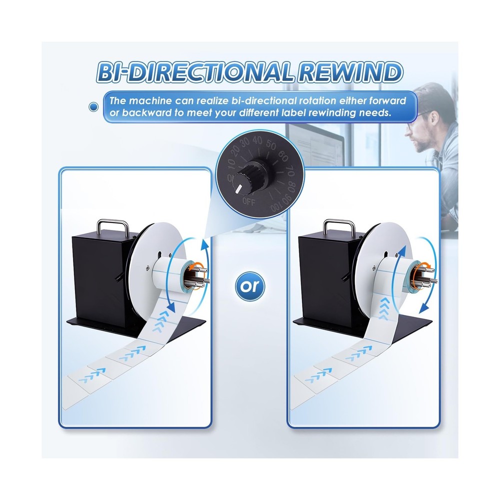 Automatic Label Rewinder Speed-Adjustable Label Rewinding Machine, Synchroniz...