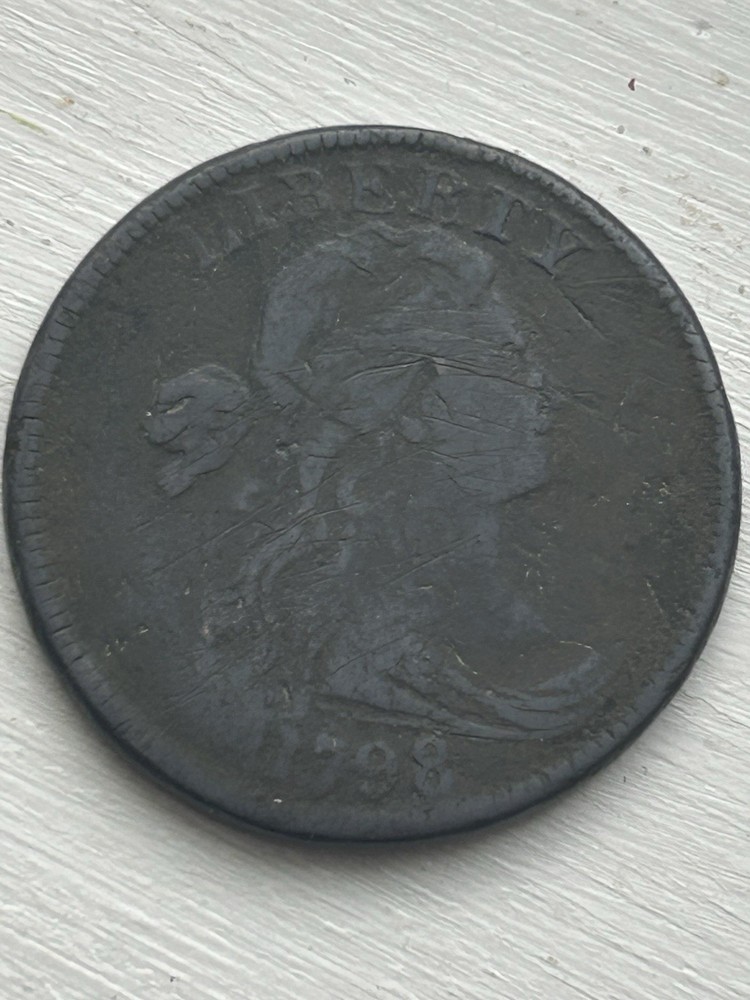 1798 draped bust large cent Fine