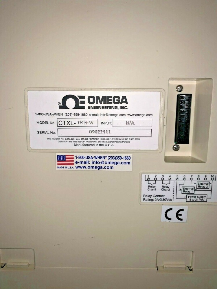 OMEGA ENGINEERING CTXL-TRH-W TEMPERATURE/ HUMIDITY CIRCULAR CHART RECORDER