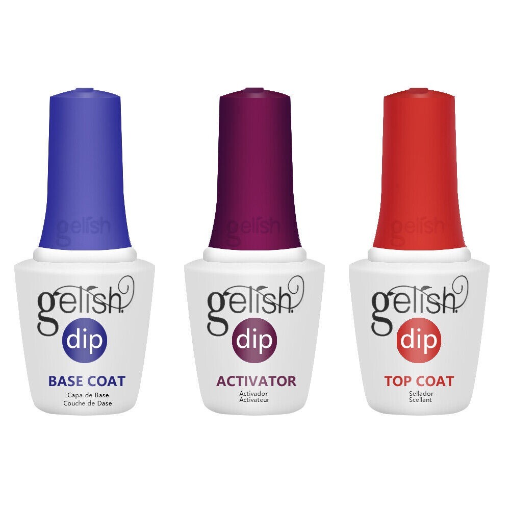 Gelish Essentials Dip System 0.5fl.oz Dipping Set Base +Top + Activator