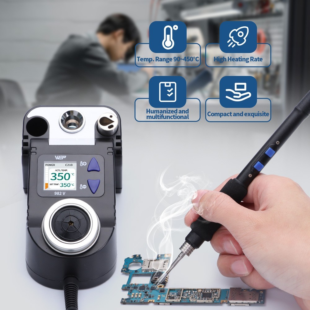 WEP 982V Precision Digital Soldering iron Station C245 ironTips soldering gun