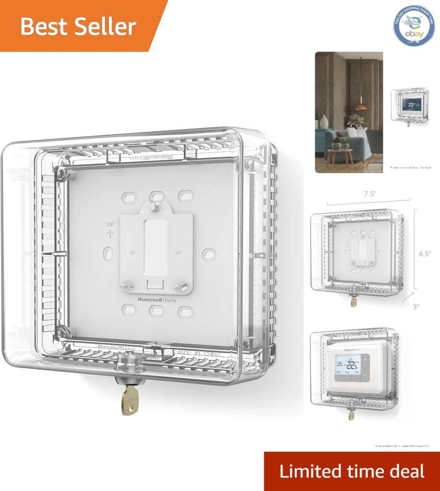 Elegantly Designed Lockable Thermostat Guard - Fits Small Models Securely