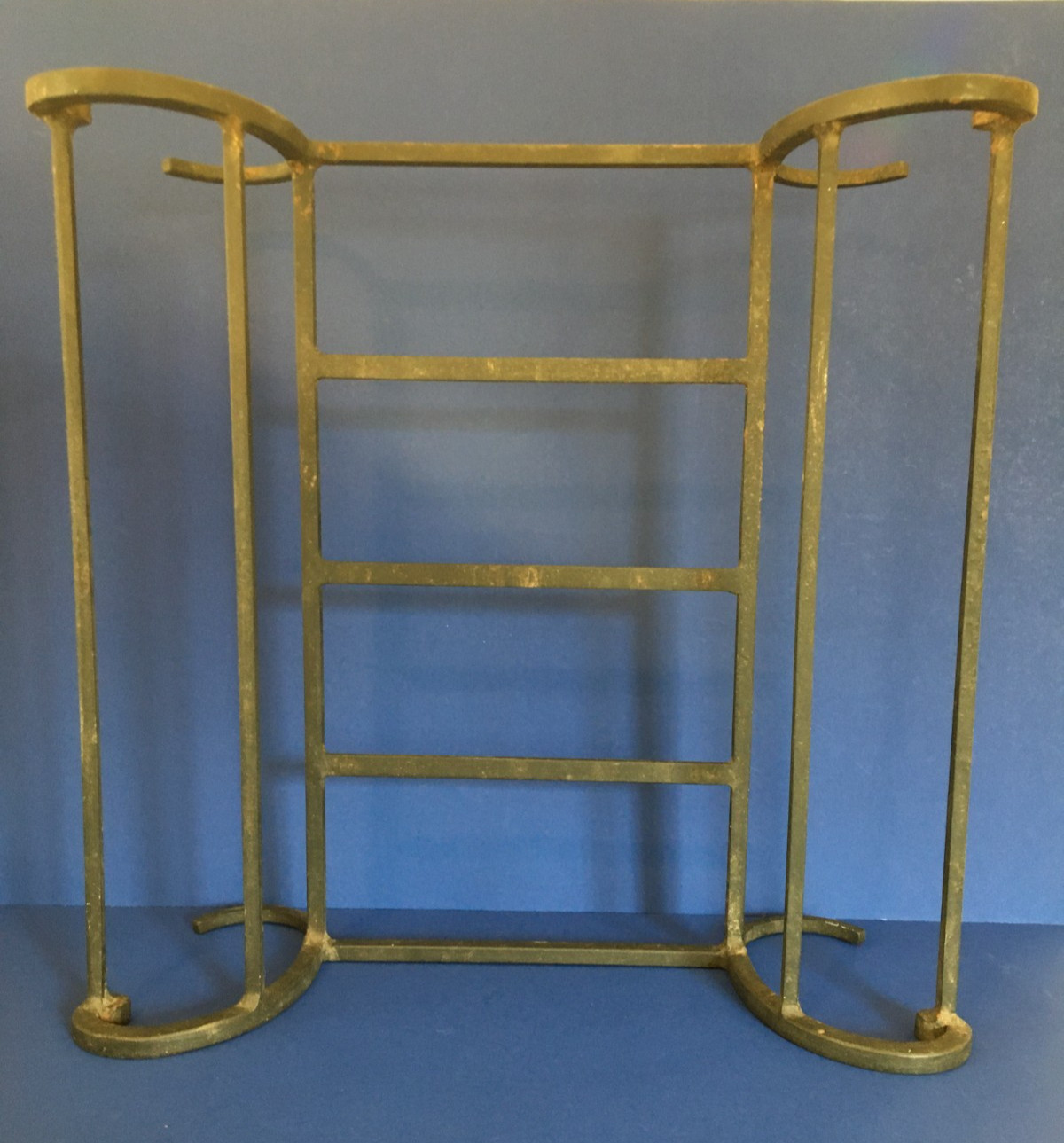 c.2000 ❅Black Rod Iron❅ Vintage Fireplace ~POTTERY BARN~ 18" Log Holder ☆SONOMA☆