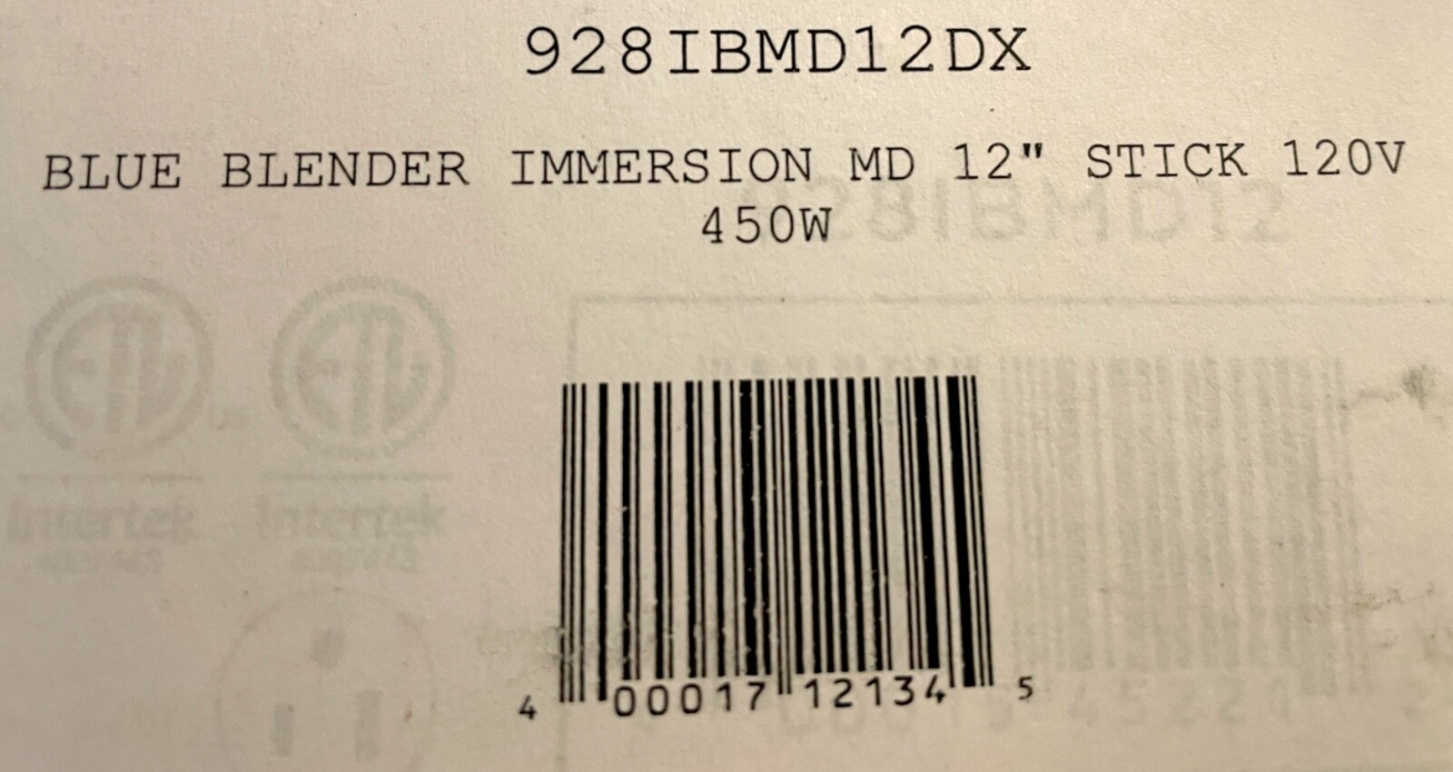 AvaMix 928IBMD12BX 12" Commercial Variable Speed Immersion Blender 3/4hp w/Kit