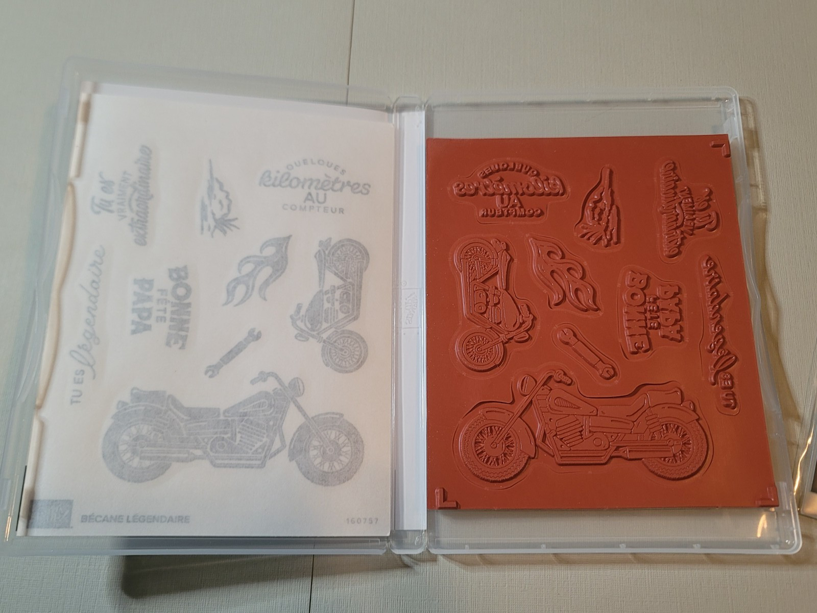 Retired Stampin' Up BECANE LEGENDAIRE Stamps + LEGENDARY RIDE Dies, motorcycle