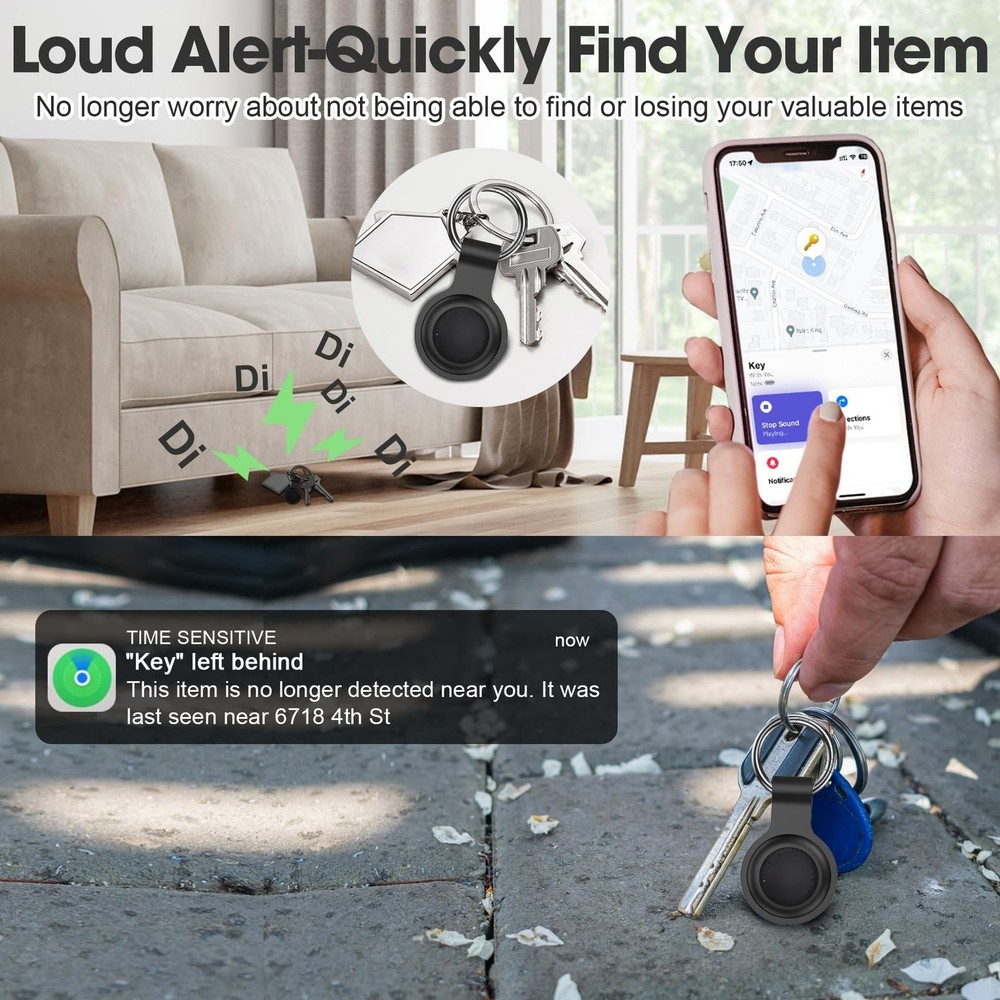 Air Tracker Tags 4 Pack Android and iOS, Bluetooth Tracker Android Tracker Ta...