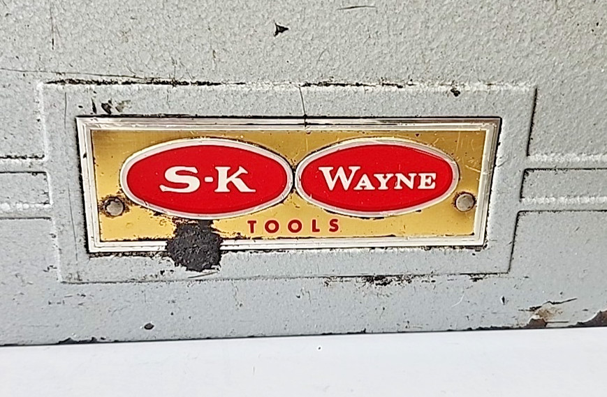 Vintage S-K Wayne Coffin Metal Gray Tool Box 17.5"L X 6”H X 6”D