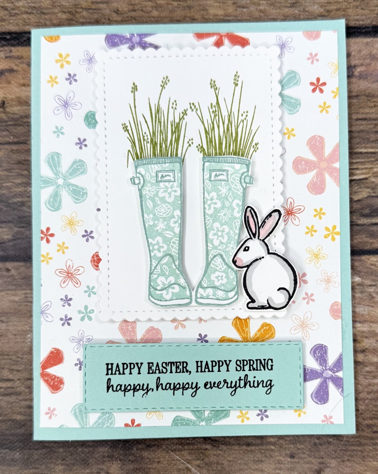 Stampin Up Card Kit Happy Easter Bunny Happy Spring Pool Party - Makes 4 Cards