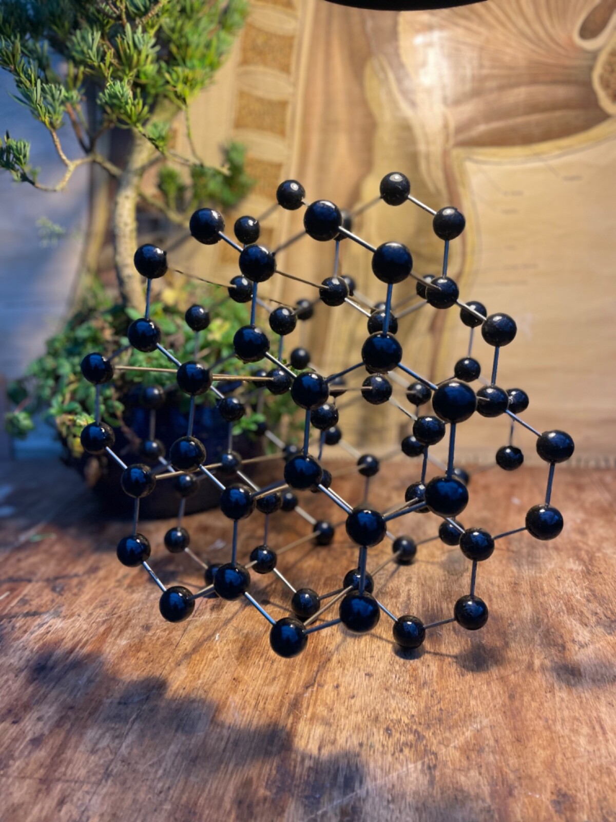 Vintage GRAPHITE educational atomic molecular model chemistry crystal structure