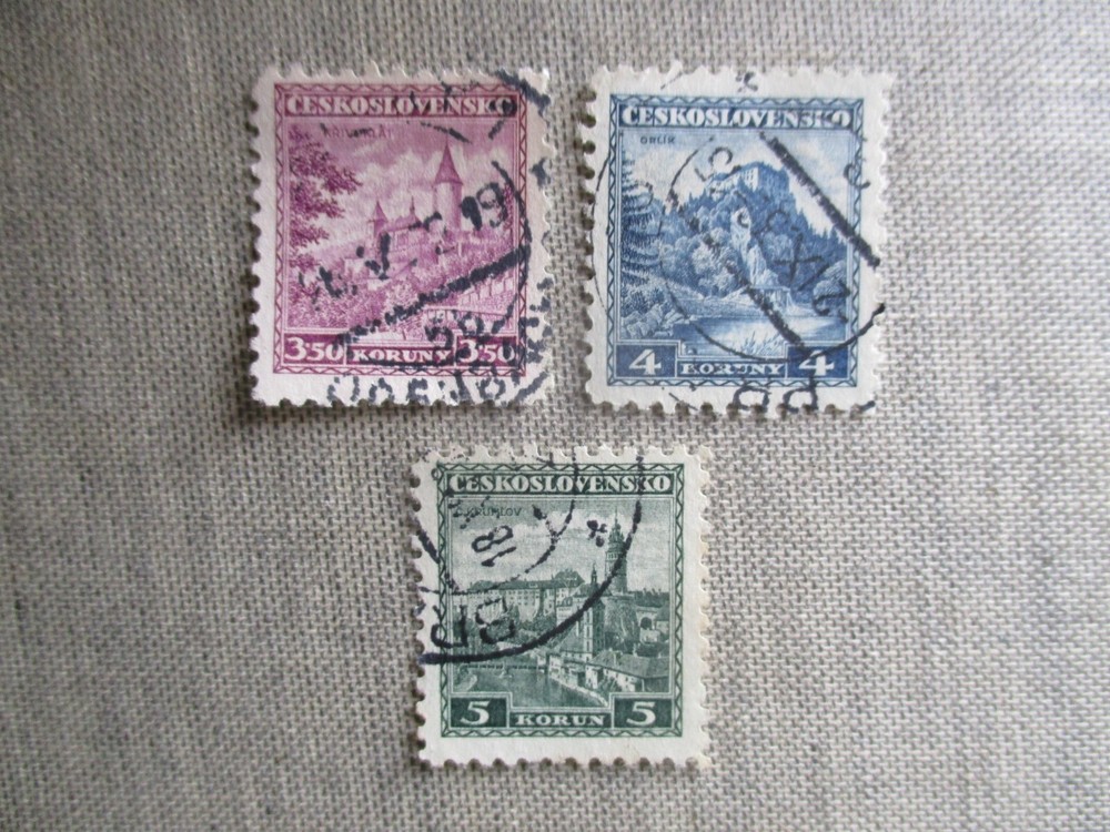 Czechoslovakia, Scott# 184-186, used