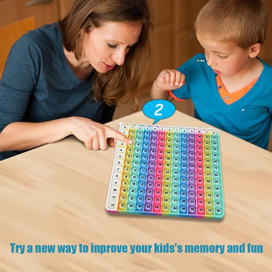 Rainbow Multiplication Table Pop Fidget Toy, Educational Math Learning Board ...