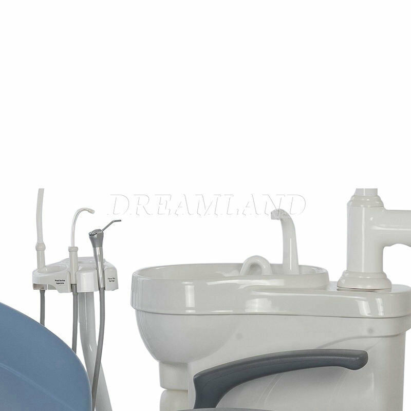 ADJUSTABLE MEDICAL DENTAL CHAIR WITH STOOL COMBINATION BLUE Hard Leather