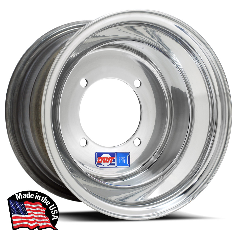 DWT Polished Front Rear Wheel Rim 8" 4+4 4/130 Honda ATC 110 185 125M 200S 250R