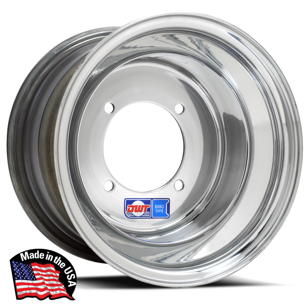 DWT Polished Front Rear Wheel Rim 8" 4+4 4/130 Honda ATC 110 185 125M 200S 250R