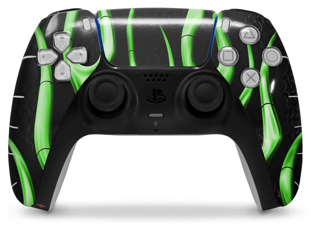 Skin Sony PS5 Controller Metal Flames Green