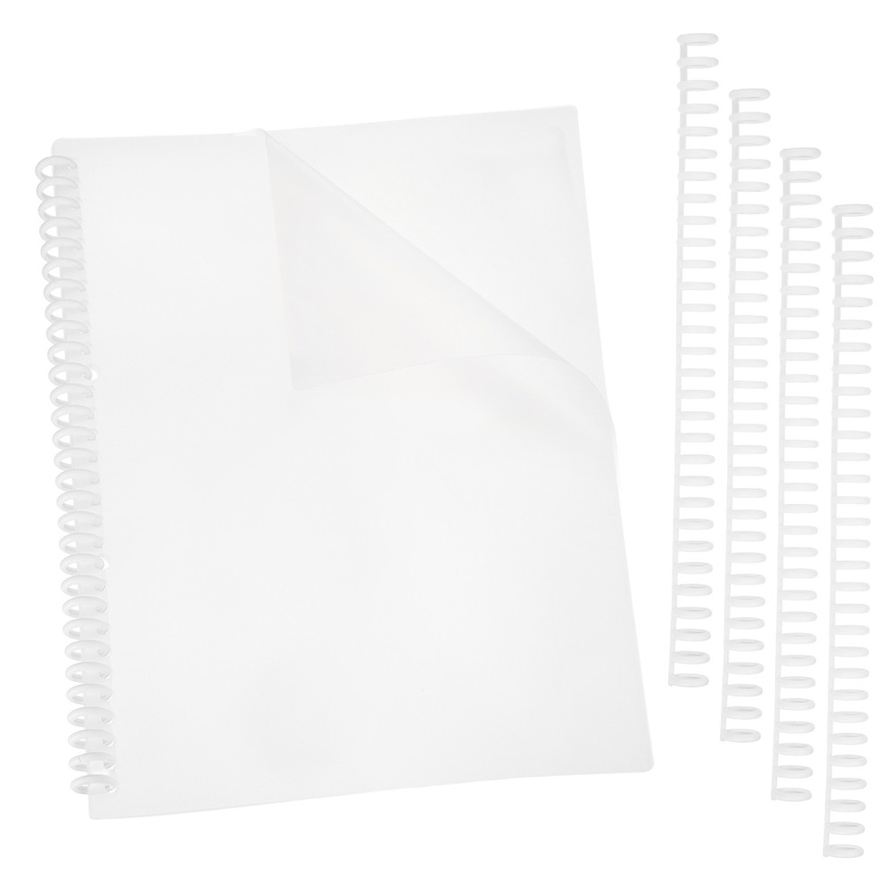 10Pcs Clear Presentation Binding Covers with 5Pcs 12mm Combs Kit, White