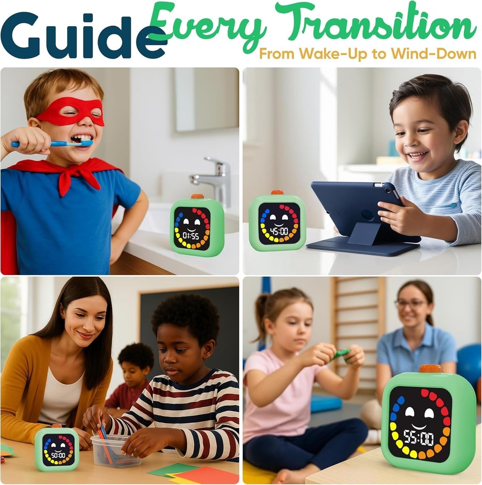 Digital Visual Timer for Kids - Rechargeable 99 Min Timer - Focus & Smoother ...