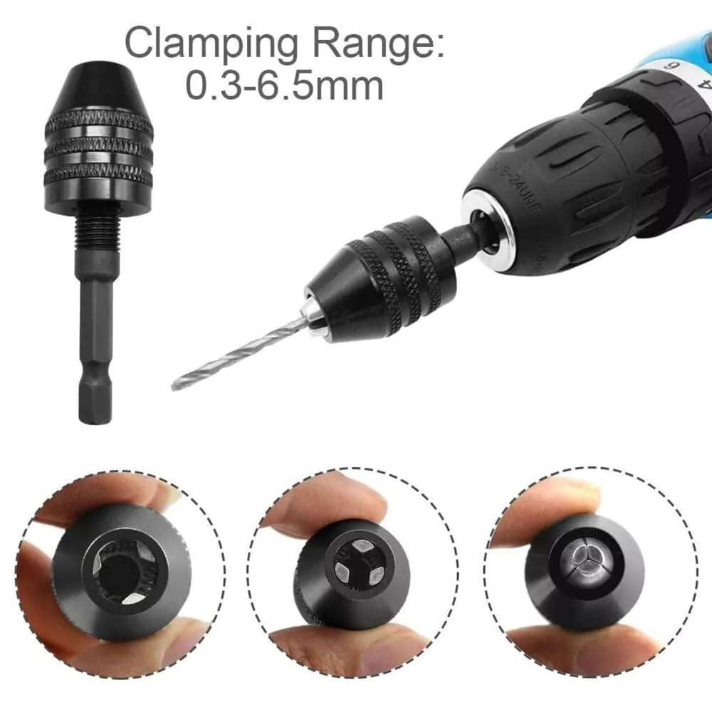 4Pcs 1/4-inch hex shank Versatile Conversion Drill chuck suitable for drills