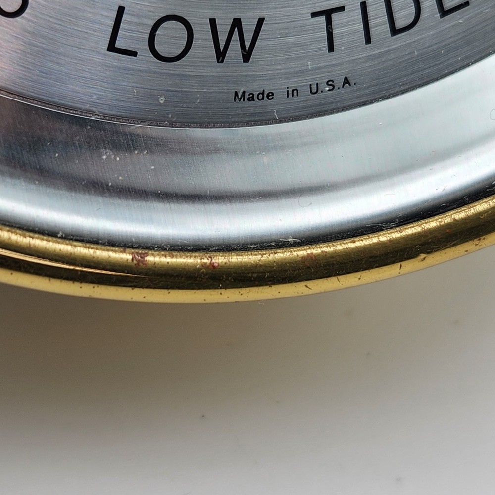 Maximum Weather Instruments Harbormaster Tide Clock Brass Case - TESTED, WORKS