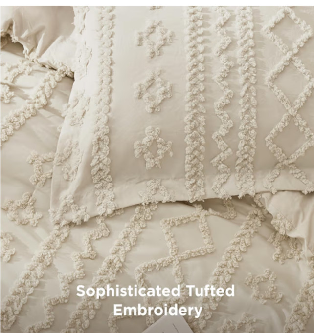 Bedsure Tufted Boho Comforter Set King Size - King, 01 - Beige - Elegant