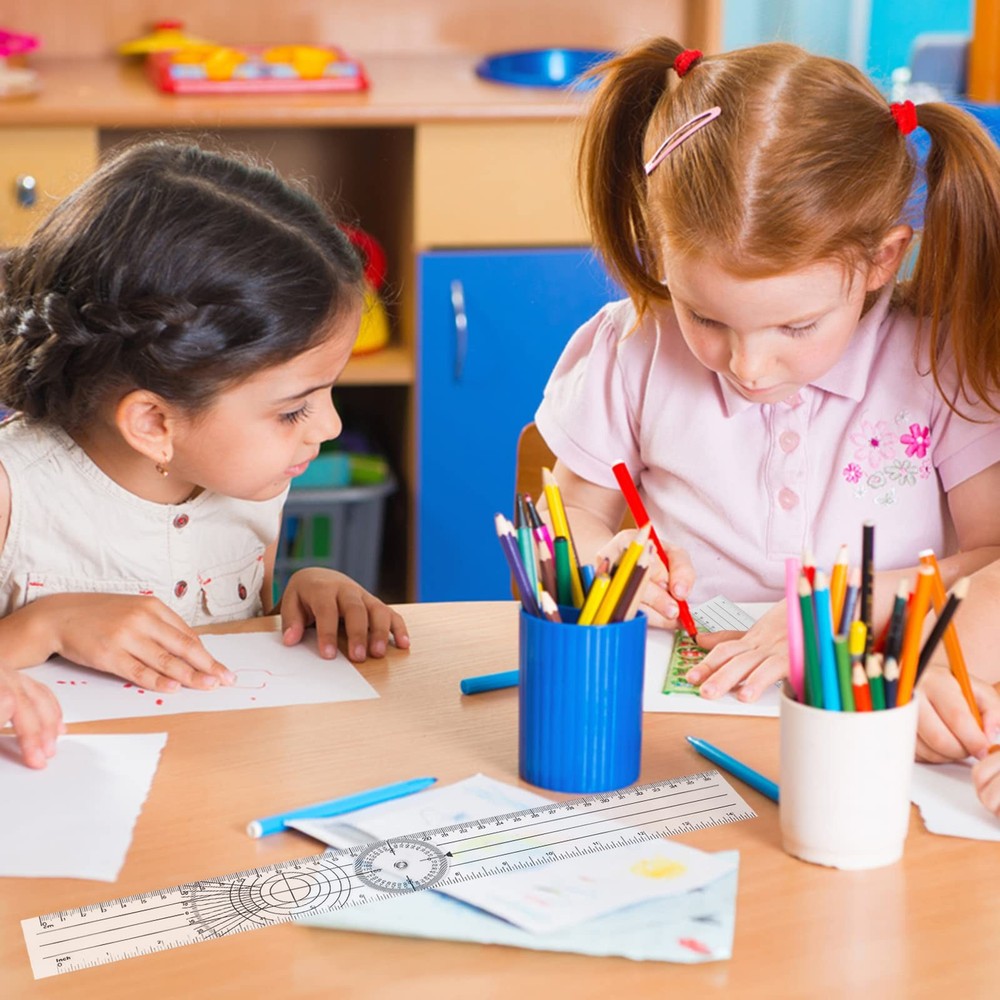 2Pcs Clear Plastic Goniometer Quick Angle Protractor Finder Style 1