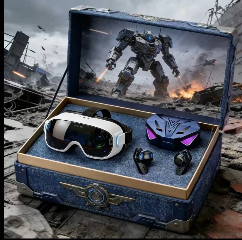 Virtual Reality Goggles + Headphones VR Headset For 3D Gaming IOS Android