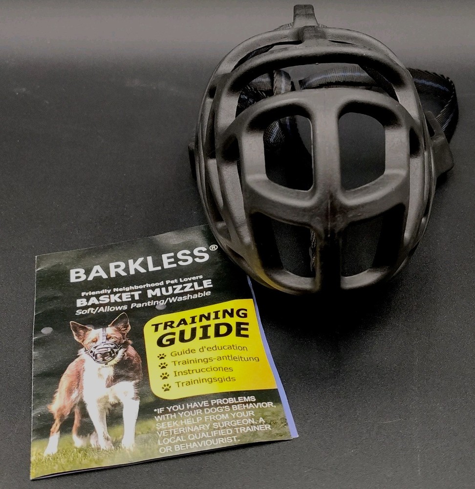 ✅Barkless Dog Muzzle Cage Basket Blocks Biting Chewing Scavenging Humane 🆕📸👀