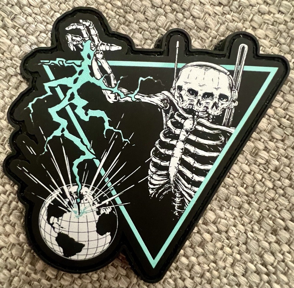 White Phosphor x Time On Target Quad Skeleton Globe Patch