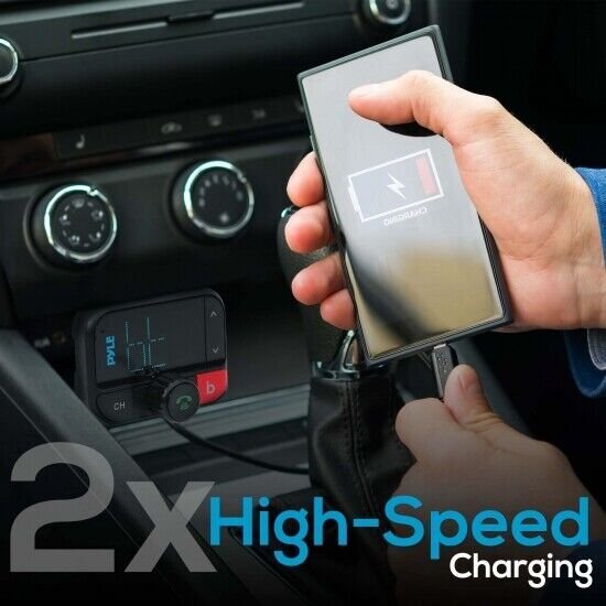 Pyle FM Transmitter, Handsfree Calling, 0.25 lbs., Bluetooth Wireless PBT97