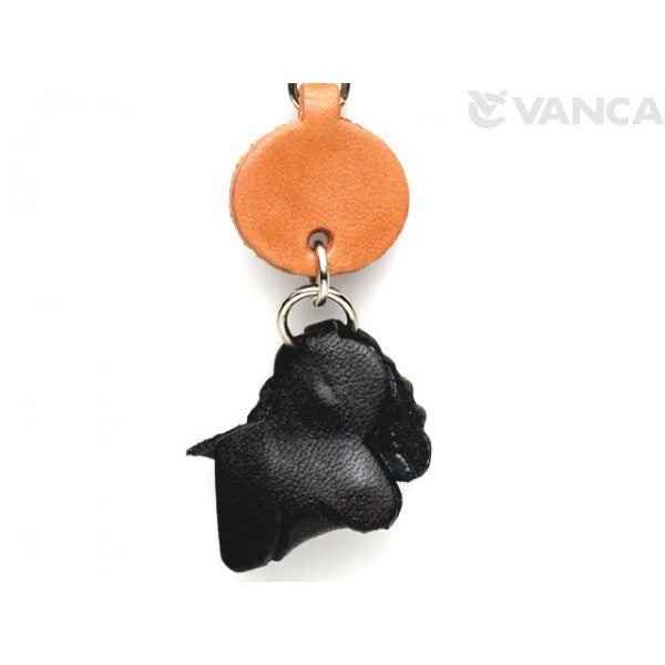 Cocker Spaniel Black Leather Dog Keychain