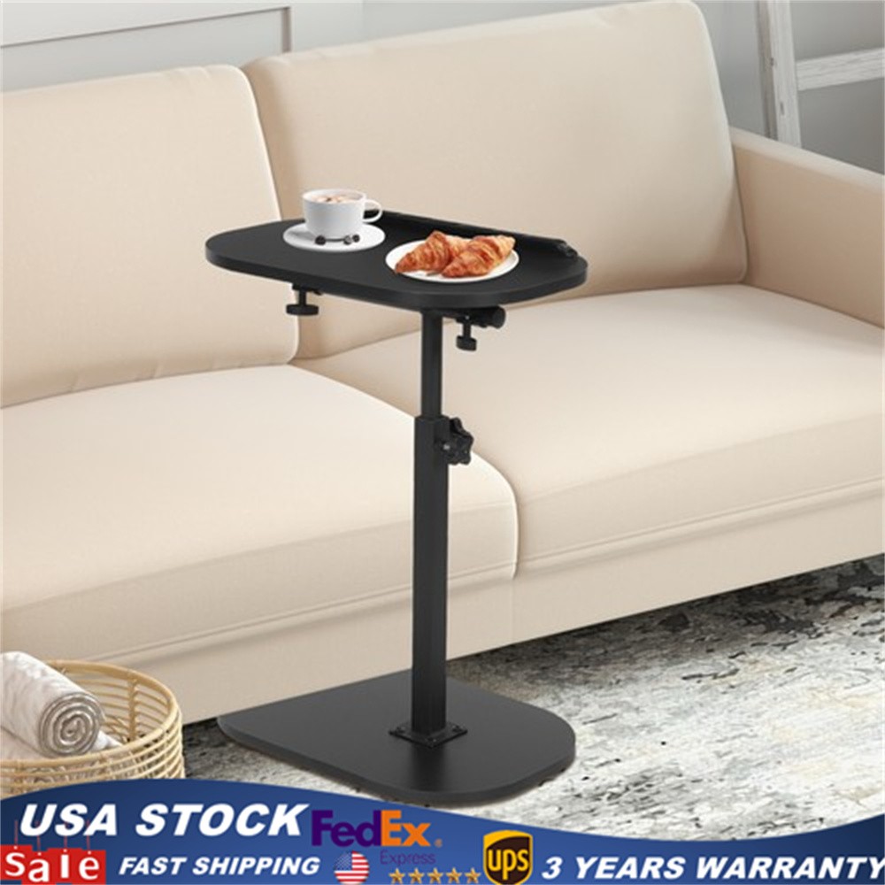 C Shaped End Table, Small Side Table for Couch, Sofa Table for Living Room