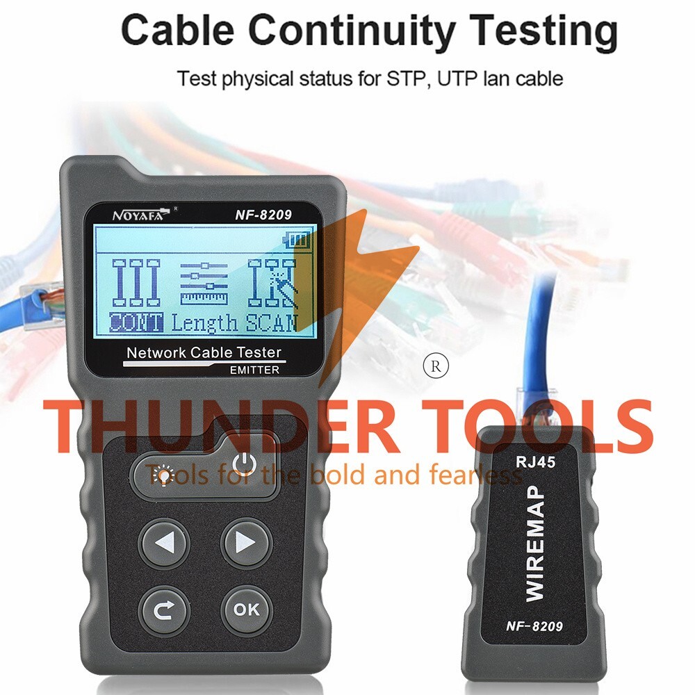 Thunder Tools Multi-functional LCD Network Cable Tester Wire Tracker PoE