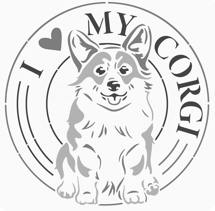 8"x8" Clear Plastic Stencil - Dog (SN158)