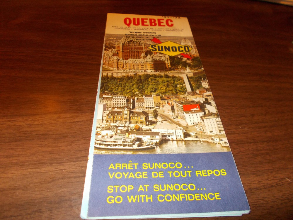 1971/72 Sunoco Quebec Vintage Road Map