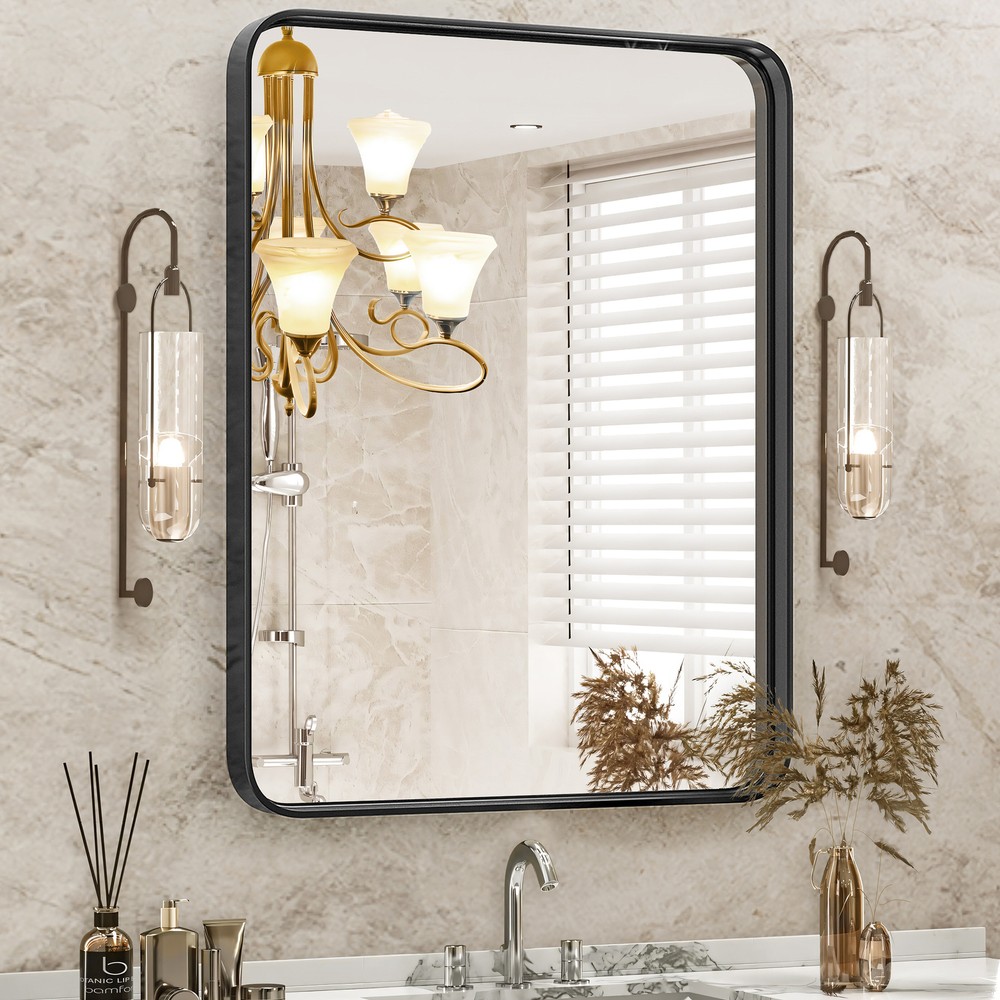 24"x36" Rectangular Vanity Mirror with Metal Frame for Bathroom - Elegant Décor