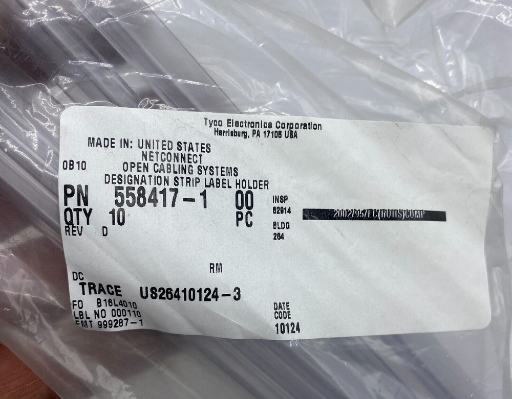 Designation Strip Holds Labels For Amp 110 Connect System 10/Pk🔔