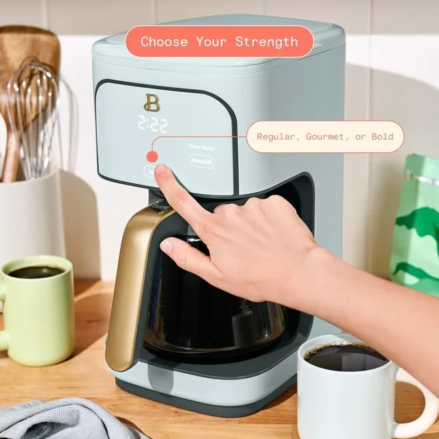 Beautiful 12-Cup Programmable Drip Coffee Maker, Hydrangea by Drew Barrymore