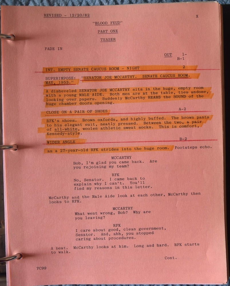 1982 Blood Feud Original Revised Final Draft Script + Shooting Schedule & More