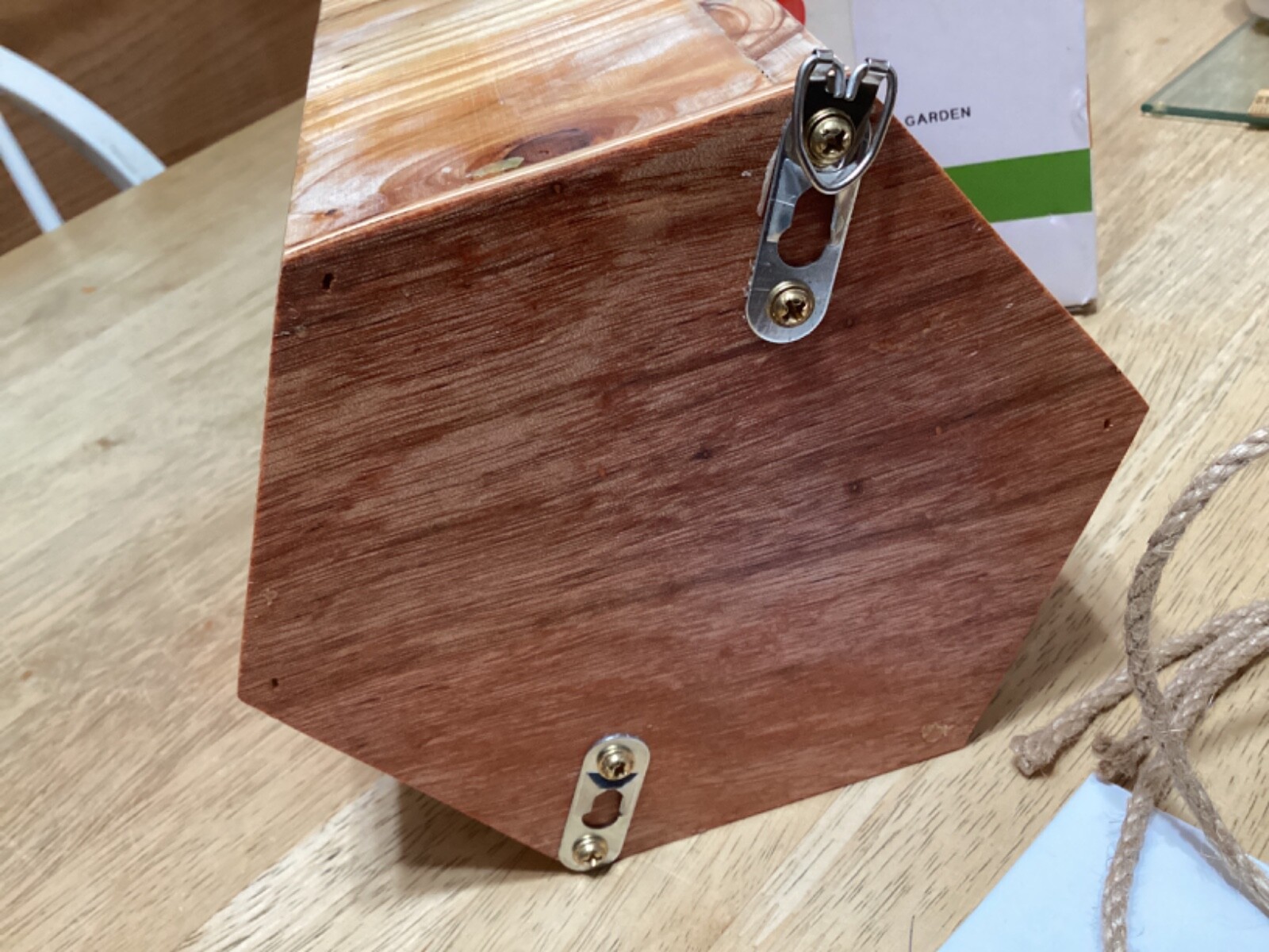 Mason Bee House - Handmade Natural Wooden Bee Hive Coated with Wax for Water