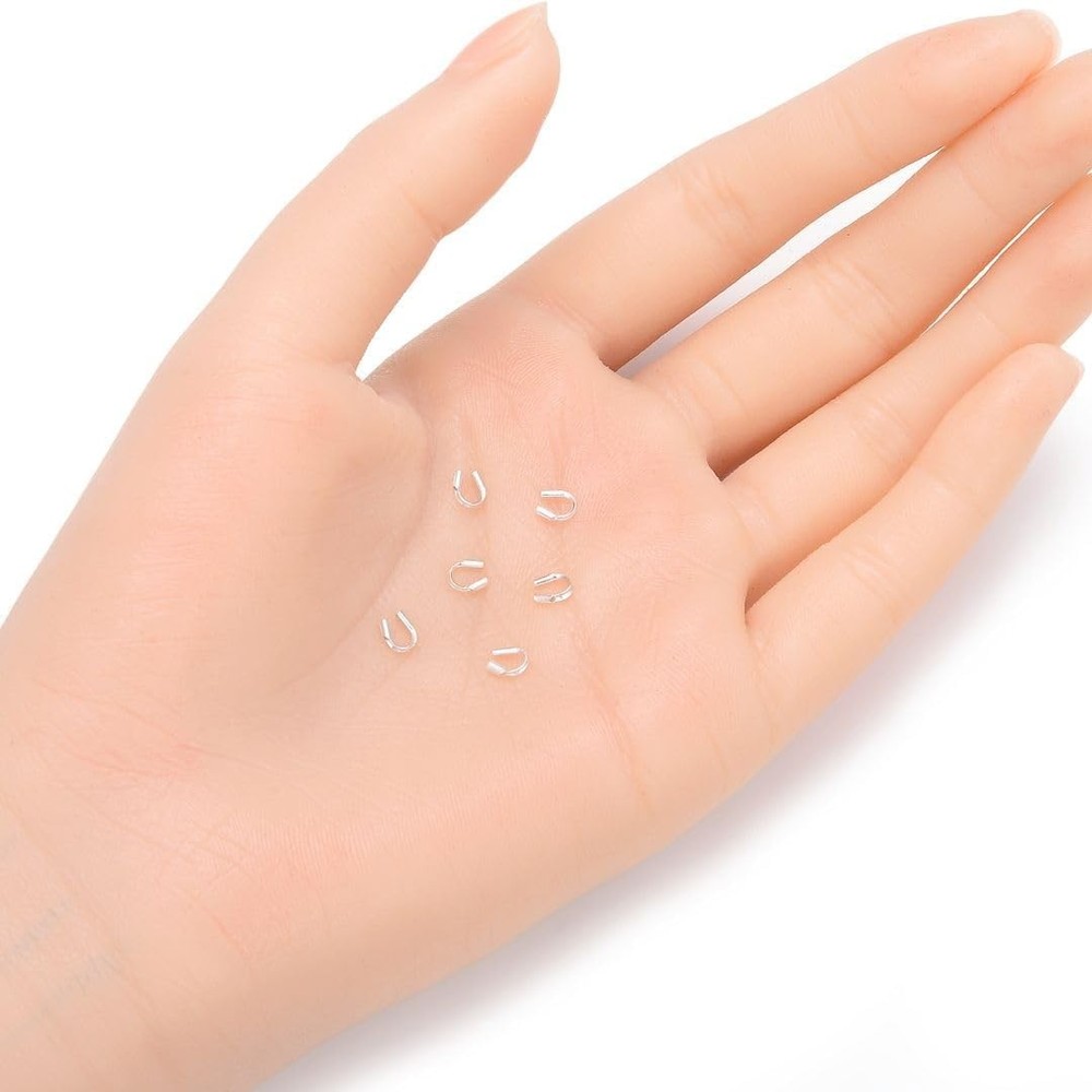 925 Sterling Silver Small Wire Guards - 50pcs Thread Protectors for Crafts