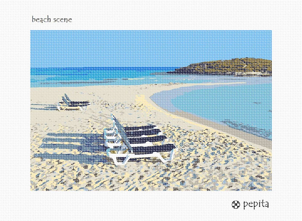 Beach Scene Needlepoint Kit or Canvas